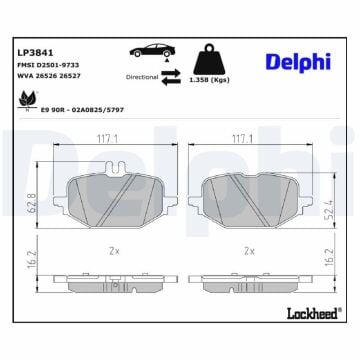 Mercedes C Serisi 206 Kasa C200 Arka Fren Balatası 1.5 204 Beygir 2022 Sonrası DELPHI