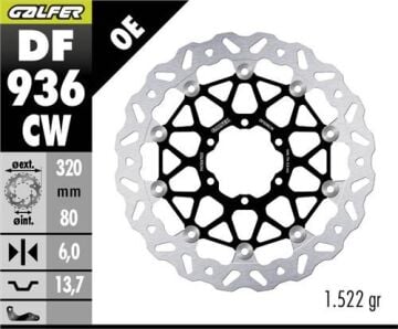 BMW S 1000 RR Ön Fren Diski 320 mm 2021-2024 GALFER DALGALI HAREKETLİ ALÜMİNYUM DİSK