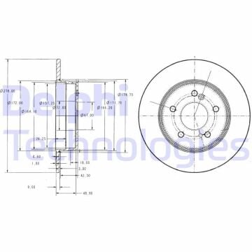 Mercedes C Serisi W203 Kasa C220 CDI Arka Fren Diski 278 mm Çap Standart Paket İçin 2001-2006 DELPHI