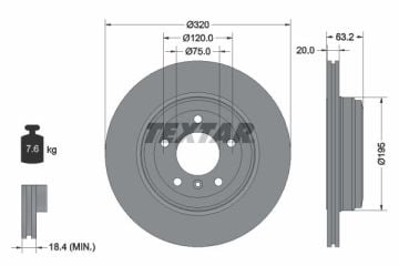 BMW E60 Kasa Arka Fren Diski 520 / 525 / 530 Bütün Tiplere 320 mm Çap TEXTAR