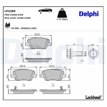 Fiat Egea Sedan/Hatchback/Station Ön Fren Balatası 1.5 T4 Hybrid Benzinli 130 Beygir 2022-2026 DELPHI