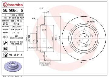 Mercedes E Serisi W212 Kasa E180 Arka Fren Diski 300 mm Çap Standart Paket İçin 2009-2015 BREMBO