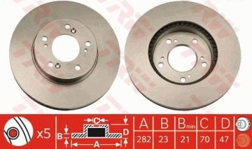 Honda HR-V Ön Fren Diski 282 mm Çap 1999-2006 TRW