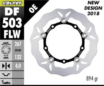 Yamaha T-Max 530 Ön Fren Diski 267 mm 2012-2014 GALFER DALGALI HAREKETLİ DİSK ÇELİK GÖVDE