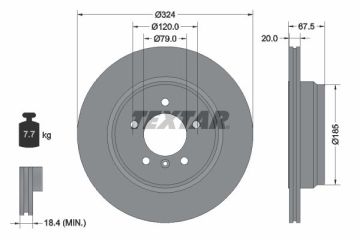 BMW E65 730i / 730d / 735i Arka Fren Diski Havalı 324 mm TEXTAR