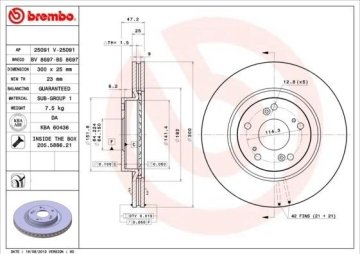 Honda CR-V Ön Fren Diski Büyük Tip 300 mm Çap 2002-2006 BREMBO