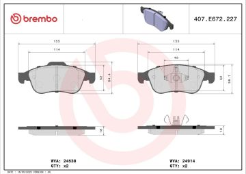 Renault Clio 5 Ön Fren Balatası Büyük Tip 2020 Sonrası BREMBO