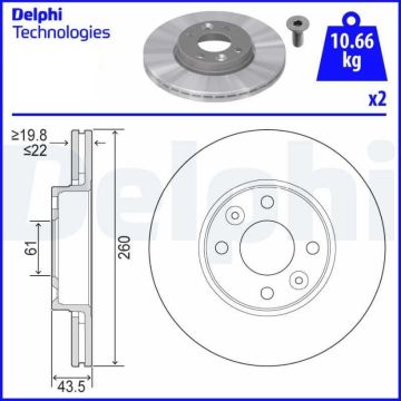 Nissan Note Ön Fren Diski 1.5 DCi 260 mm Çap 2006-2012 DELPHI