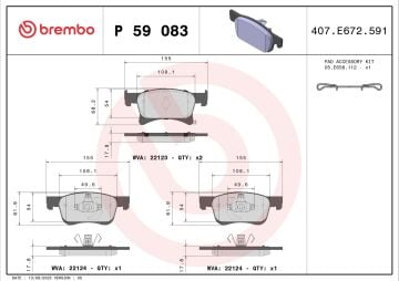 Opel Corsa E Ön Fren Balatası 15' Sistem İçin 2015-2019 BREMBO