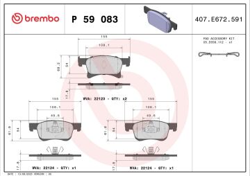 Opel Corsa E Ön Fren Balatası 284mm Fren Diski İçin 2015-2019 BREMBO