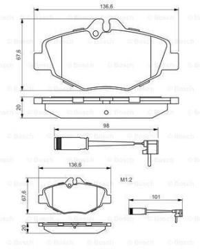 Mercedes E Serisi 211 Kasa E200 Kompresör Ön Fren Balatası 2002-2009 BOSCH