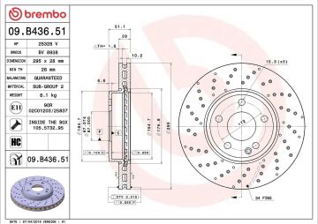 Mercedes A Serisi W176 Kasa A200 1.6 156 Beygir Ön Fren Diski Delikli 295 mm Çap AMG Spor Paket 2013-2018 BREMBO