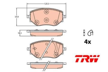 Renault Clio 5 Ön Fren Balatası Küçük Tip 2020 Sonrası TRW