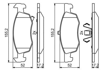 Opel Corsa E Ön Fren Balatası 257mm Fren Diski İçin 2015-2019 BOSCH