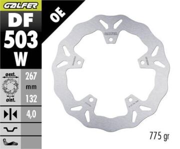 Yamaha T-Max 500 Ön Fren Diski 267 mm 2004-2007 GALFER DALGALI SABİT DİSK