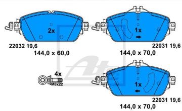 Mercedes C Serisi W205 Kasa C180 Ön Fren Balatası Standart Paket İçin 2014-2021 ATE ORIGINAL