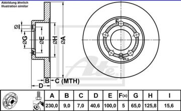 Volkswagen Polo 5 Performanslı Arka Fren Diski 1.6 TDI 90 Beygir 232 mm 2010-2017 ATE POWER DISC