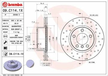 BMW 3 Serisi F30 318d Performanslı Ön Fren Diski 2.0 Dizel 150 Beygir 300 mm Çap Delikli 2012-2019 BREMBO XTRA