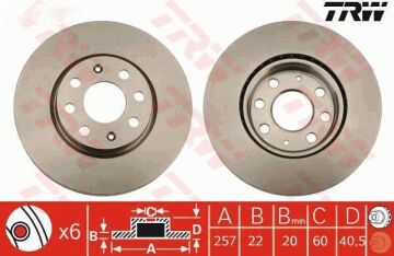 Opel Corsa E Ön Fren Diski 257 mm Çap 2015-2019 TRW
