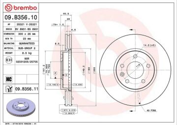 Opel Astra J Ön Fren Diski 1.6 Turbo 180 Beygir 300 mm Çap 2010-2015 BREMBO