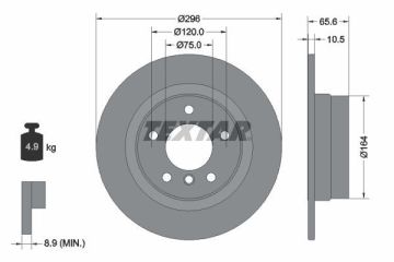 BMW 1 Serisi E87 118i Arka Fren Diski 129 Beygir 3 Kapı 296 mm Çap 2005-2011 TEXTAR