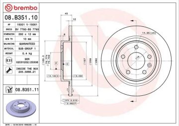 Opel Astra J Arka Fren Diski 1.6 Turbo 180 Beygir 292 mm Çap 2010-2015 BREMBO