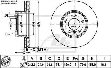 BMW 3 Serisi E92 Coupe 325i Performanslı Fren Diski Ön 312 mm Çizgili 2007-2012 ATE POWER DISC