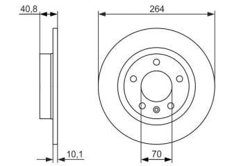 Opel Corsa E Arka Fren Diski Göbek Çapı 70mm 2015-2019 BOSCH