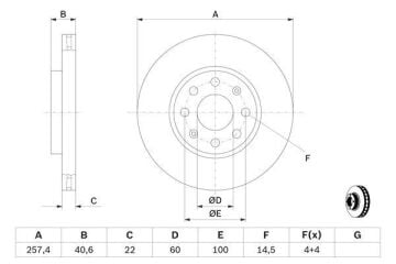 Opel Corsa E Ön Fren Diski 257 mm Çap 2015-2019 BOSCH