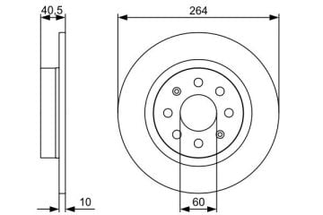 Opel Corsa E Arka Fren Diski Göbek Çapı 60mm 2015-2019 BOSCH