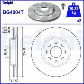 Opel Corsa E Ön Fren Diski 257 mm Çap 2015-2019 DELPHI