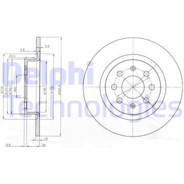 Opel Corsa E Arka Fren Diski Göbek Çapı 60mm 2015-2019 DELPHI