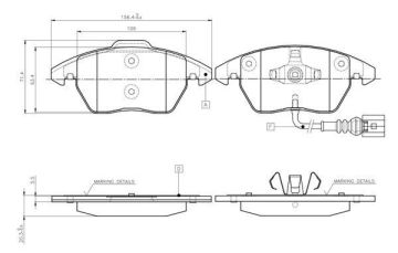 Seat Toledo Ön Fren Balatası 288 mm Disk İçin 2005-2009 BOSCH