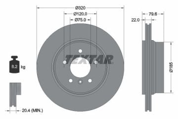 BMW EX3 Serisi E83 Arka Fren Diski 320 mm Çap 2004-2010 TEXTAR