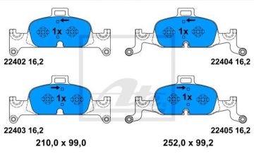 Audi A4 Ön Fren Balatası 2.0 TFSI 245 / 252 Beygir 2015 Sonrası ATE ORIGINAL