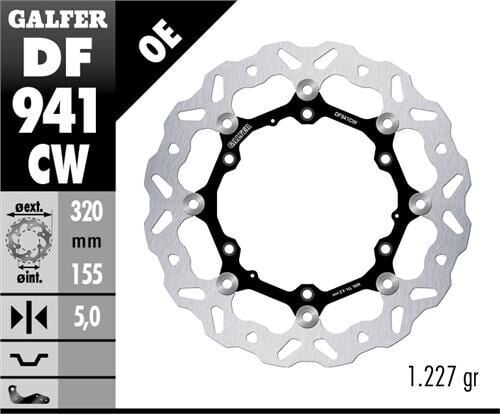 Husqvarna Vitpilen 401 Ön Fren Diski 320 mm 2024 Sonrası GALFER DALGALI HAREKETLİ ALUMİNYUM DİSK