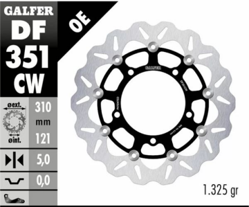 GSX-R 1300 HAYABUSA GEN2 Ön Fren Diski 310 mm 2008-2013 GALFER DALGALI HAREKETLİ ALÜMİNYUM DİSK