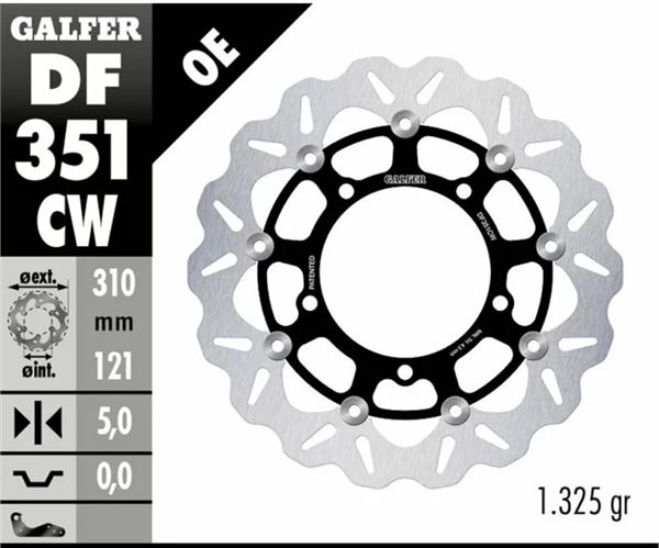 GSX-R 1300 HAYABUSA GEN3 Ön Fren Diski 310 mm 2014-2020 GALFER DALGALI HAREKETLİ ALÜMİNYUM DİSK