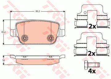 Ford Mondeo 4 Arka Fren Balatası 1.6 16V 2007-2013 Manuel El Freni İçin TRW