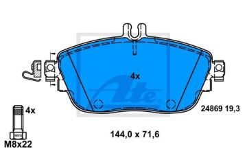 Mercedes A Serisi W176 Kasa A180 1.6 122 Beygir Ön Fren Balatası AMG Spor Paket 2013-2018 ATE ORIGINAL