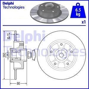 Renault Fluence Arka Fren Diski 1.5 dci 260 mm Çap Poryalı Tip DELPHI