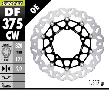 GSX-R 1300 HAYABUSA GEN4 Ön Fren Diski 320 mm 2021 Sonrası GALFER DALGALI HAREKETLİ ALÜMİNYUM DİSK