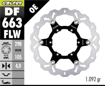 BMW F 650 GS Ön Fren Diski 298 mm 2000-2013 GALFER DALGALI HAREKETLİ DİSK ÇELİK GÖVDE