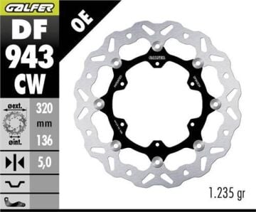 KTM 890 Adventure R Ön Fren Diski 320 mm 2021 Sonrası GALFER DALGALI HAREKETLİ ALUMİNYUM DİSK