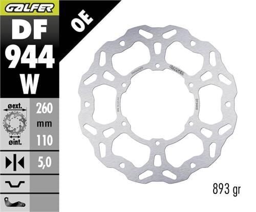 KTM 890 Adventure R Arka Fren Diski 260 mm 2021 Sonrası GALFER YUVARLAK SABİT DİSK