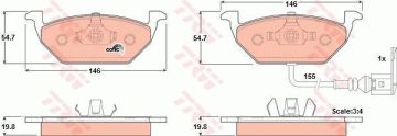 Volkswagen Jetta 3 Ön Fren Balatası 1.9 TDI 105 Beygir 280 mm Disk İçin 2006-2011 TRW