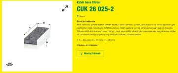 Opel Corsa F Karbonlu Polen Filtresi 1.2 Turbo 100 Beygir 2019 Sonrası MANN