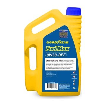 Goodyear Fuel Max 0W-30 DPF Motor Yağı 5 Litre Tam Sentetik Partiküllü Üretim Tarihi 2022 2023