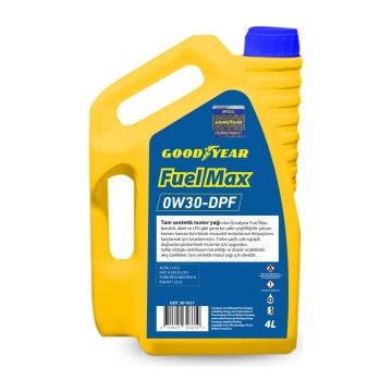 Goodyear Fuel Max 0W-30 DPF Motor Yağı 4 Litre Tam Sentetik Partiküllü Üretim Tarihi 2022 2023