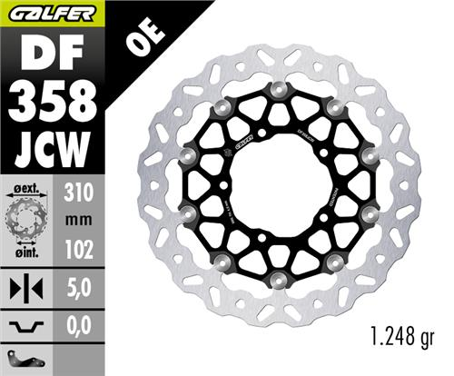 Suzuki GSX-R 600 Ön Fren Diski 310 mm 2011 Sonrası GALFER DALGALI HAREKETLİ ALÜMİNYUM DİSK